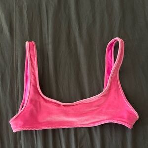 Triangl pink velvet bikini top